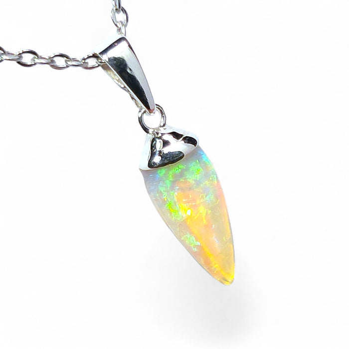 Kapi Wiru' Australian Solid Crystal Opal 925 Silver Pendant 3.3ct Gem Q14