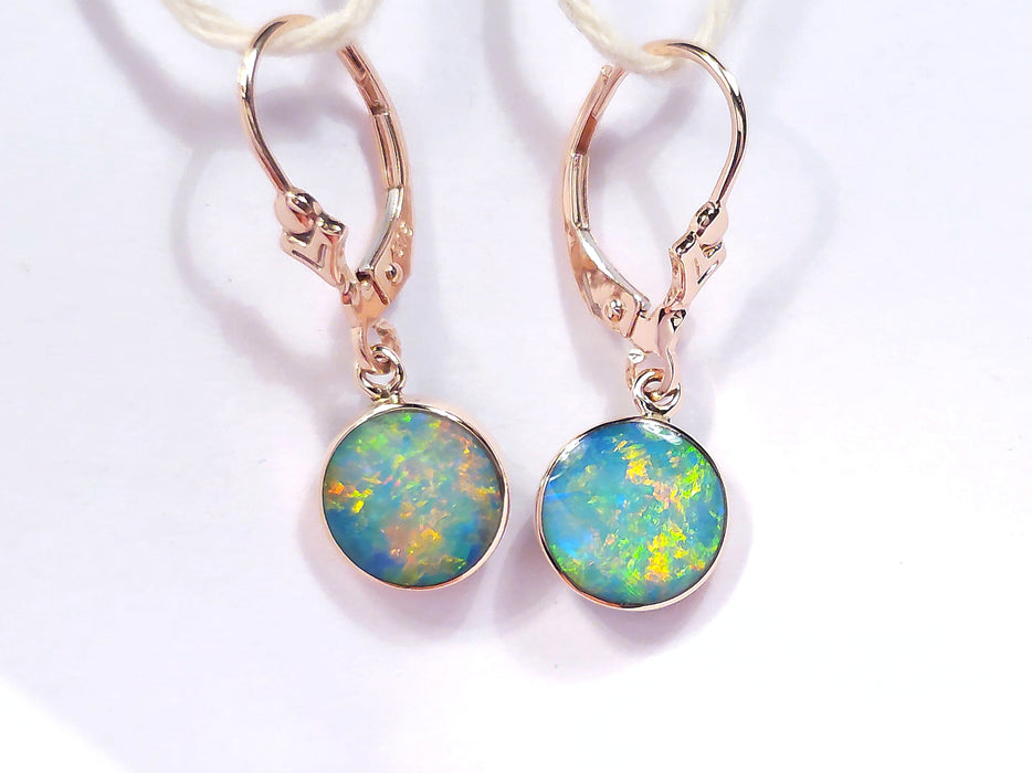 Rose Glow' Australian Opal Earrings Pink Gold Dangle Jewelry Gems 8.3ct O82