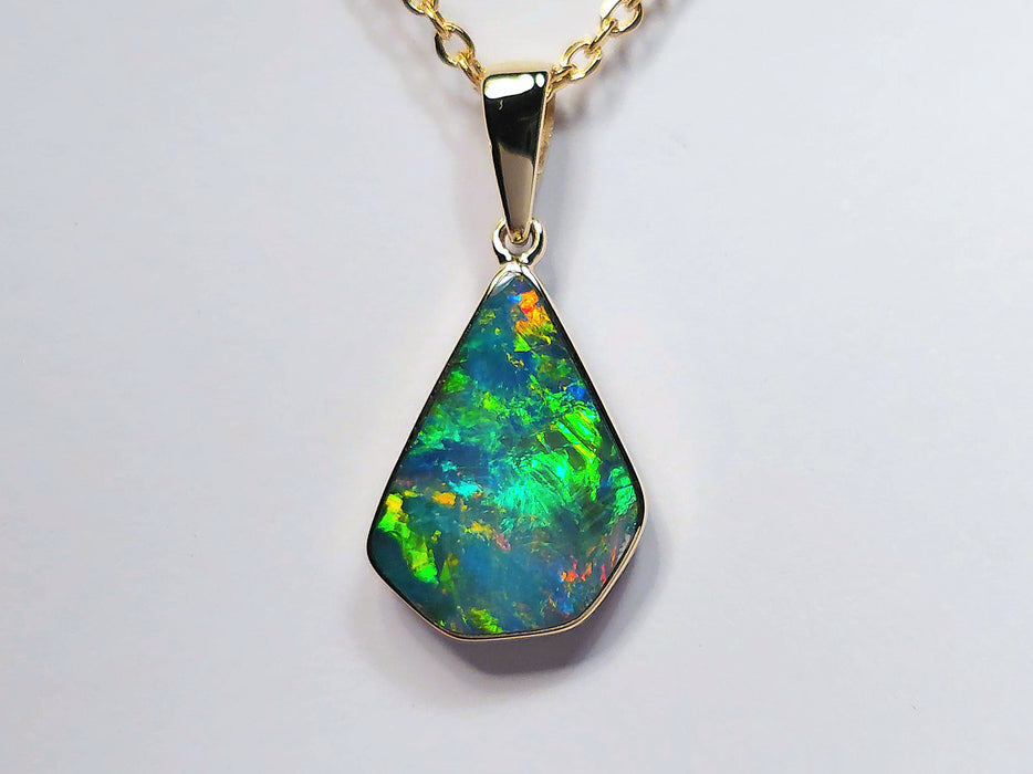 Regalita Intensa' Rare Brilliant Gem Australian Opal Pendant 5.6ct M62