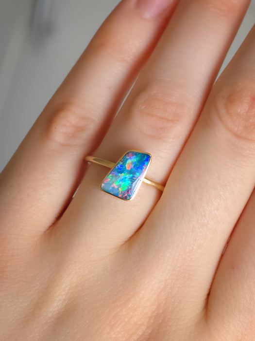 Fiore' 14k Gold Australian Opal Ring 2g Free Re-Size P08