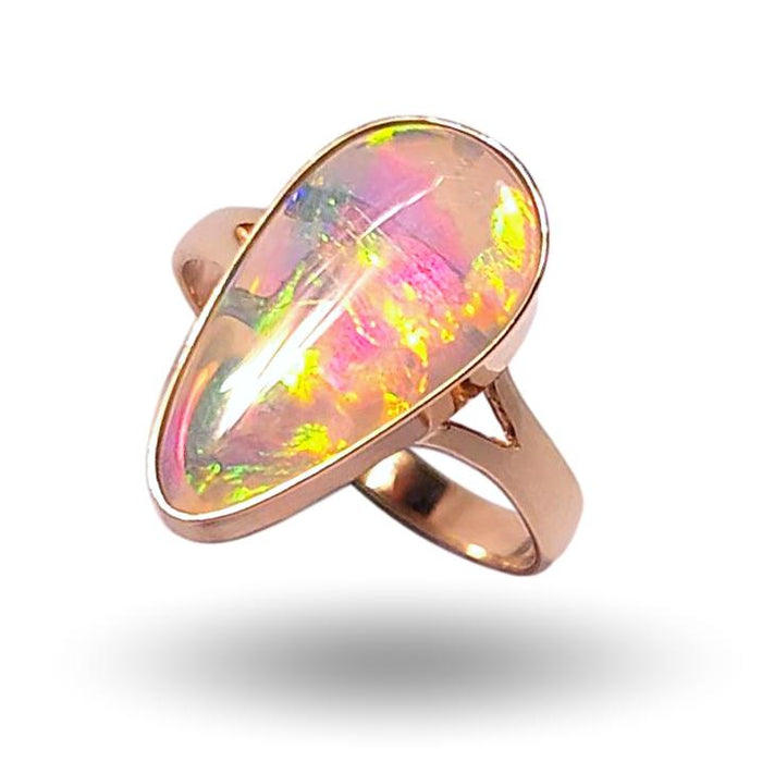 Nova Solare' Australian Solid Opal Ring 14k Gold 2.9g Free Re-Size 7 K97