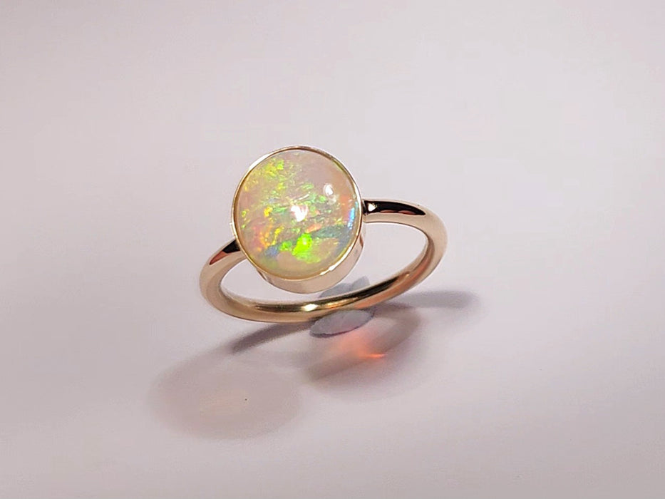 Viento Barrido' Australian Solid Opal Ring 14k Gold 3.5g Free Re-Size 7 K95
