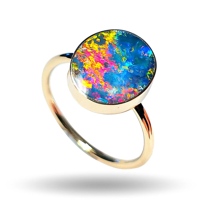 Chama Laga' 14k Gold Australian Opal Ring 2.3g Free Re-Size N19