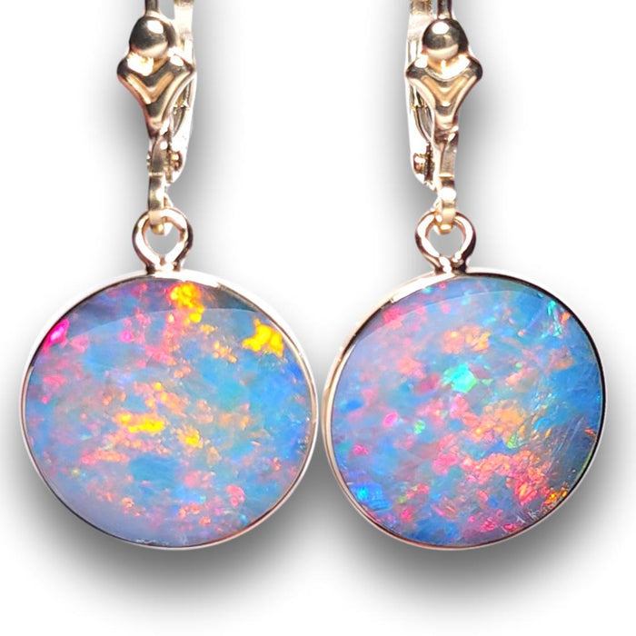 Spectra' Australian Opal Drop Earrings Gold Inlay Jewelry 12.5ct J79