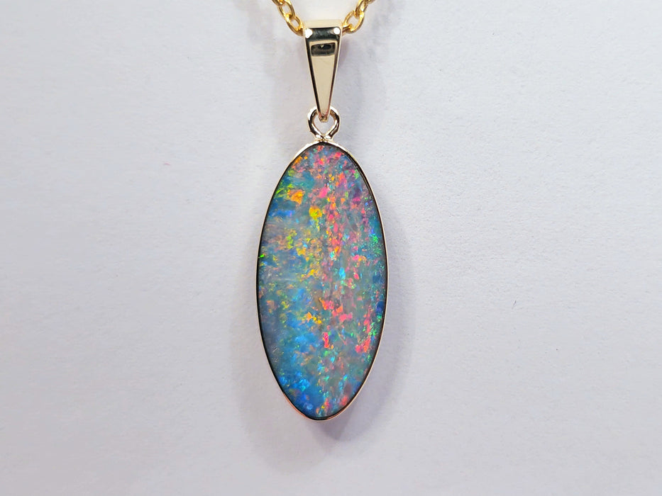 Spring Rain' Genuine Australian Opal Pendant Gem Gift 6.3ct O46
