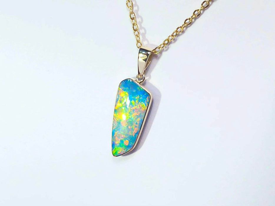 Kampani' Genuine Australian Opal Pendant 14k Gem Gift 6.7ct Q07
