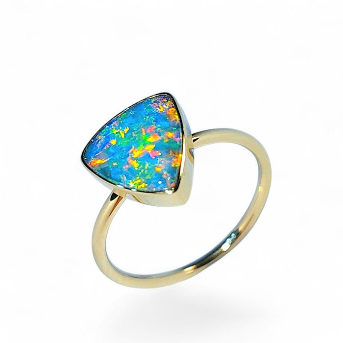 Trove' 14k Gold Australian Opal Ring 2.2g Free-Size Q40