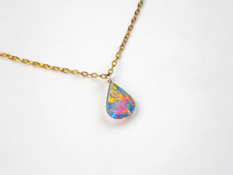 Meteorae' Australian 14k Gold Opal Doublet Pendant Gift 2.9 carat P79