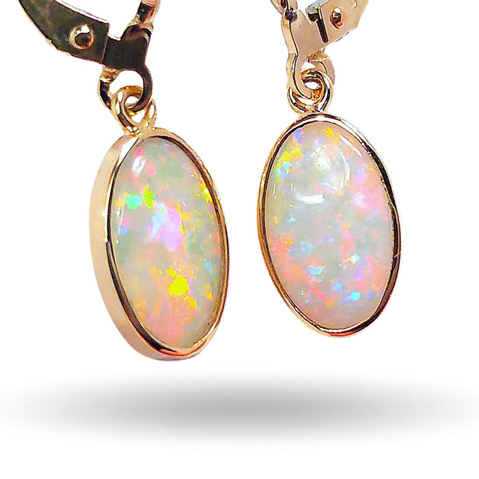 Gocce' Natural Australian Solid Gold Dangle Opal Earrings 7.3ct M78