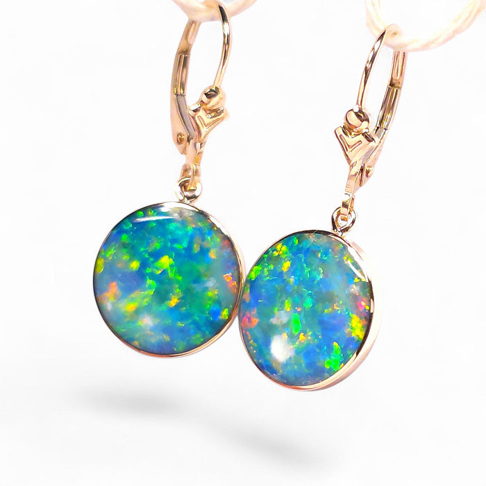 Sfere Dorate' Genuine Australian Solid Gold Drop Opal Earrings 13.4ct O75