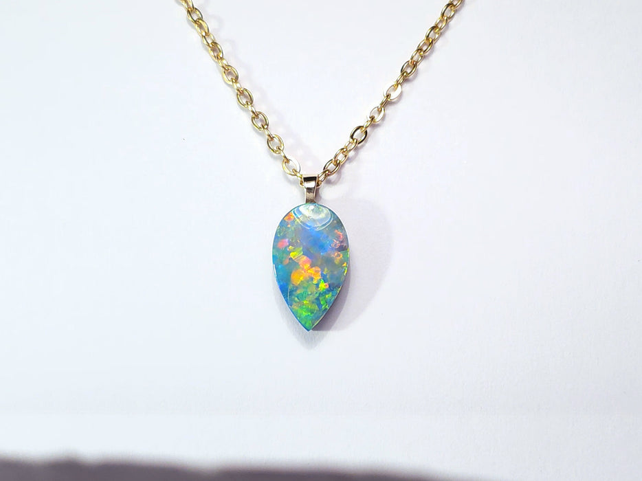 Pillar of Fire' Australian 14k Gold Opal Doublet Pendant Gift 2.9 carat P81