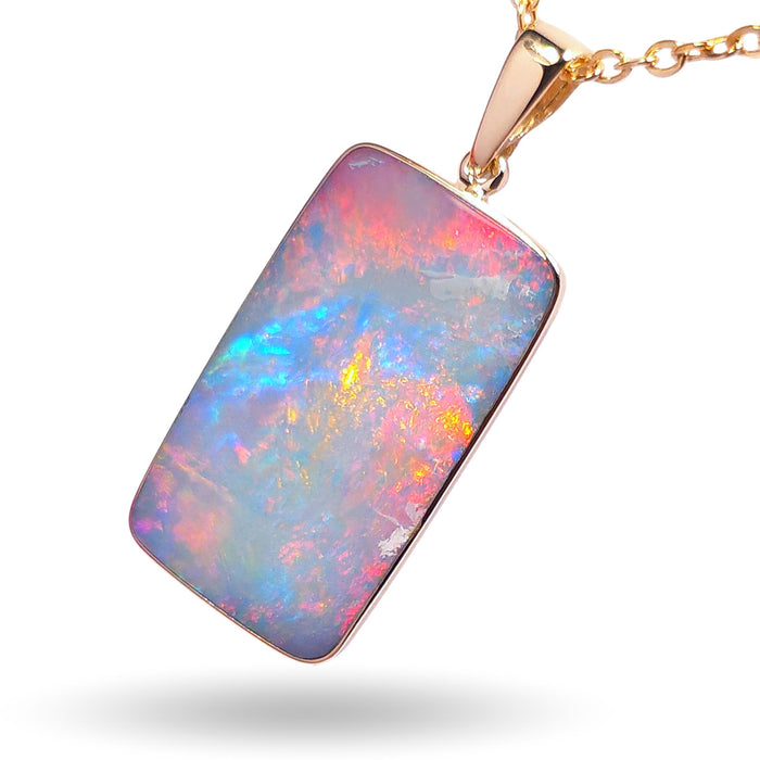 Papyrus' Genuine Australian Opal Pendant 14K Gold 10ct L16