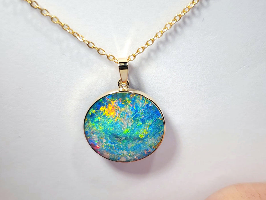 Talisma' Genuine Australian Opal Pendant Gem Gift 1.8g R16