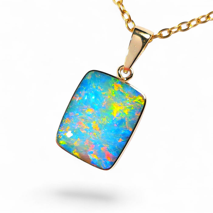 Falo' Genuine Australian Opal Pendant 14k Gem Gift 1.5g Q01