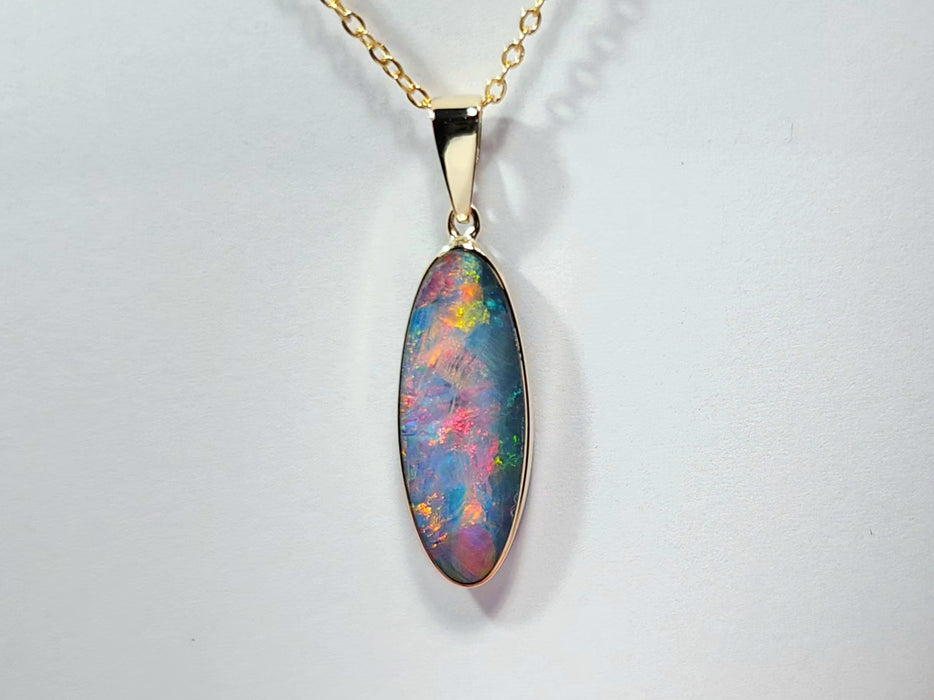 Whitsunday' Rare Genuine Australian Opal Pendant 14k Gem Gift 1.32g Q75