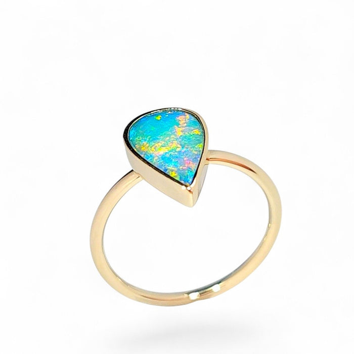 Kulu Ua' 14k Gold Australian Opal Ring 2.04g Free Re-Size Q78