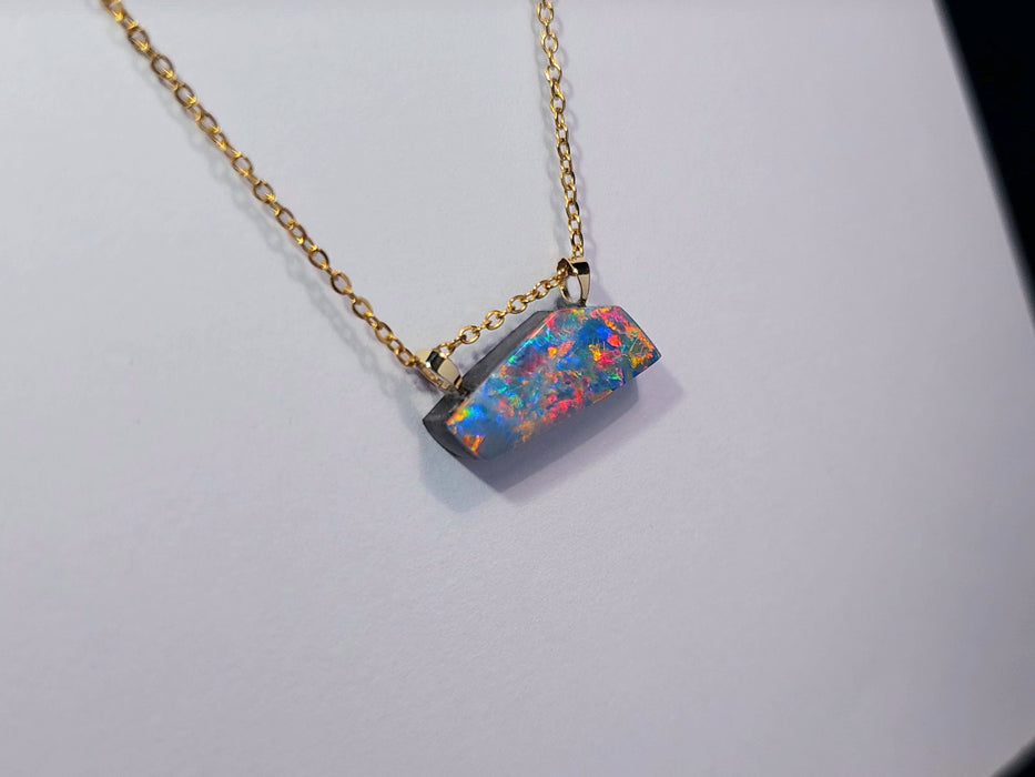 Keraunos' Rare Australian 14k Gold Opal Doublet Pendant Gift 1g Q20