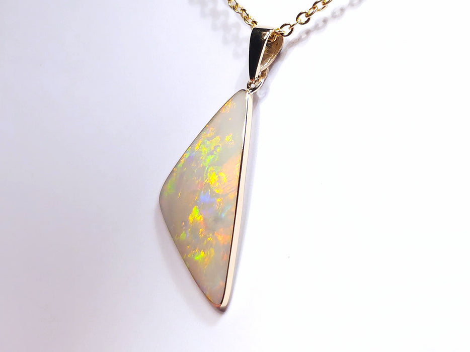 Kindler' Australian Solid Fire Opal 14K Gold Pendant 7.3ct L93