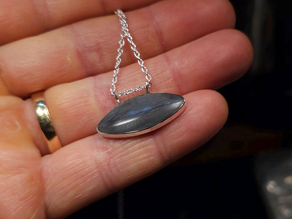 Eyeofir' Large Genuine Australian Opal Pendant Silver Gem Gift 2.3g Q59