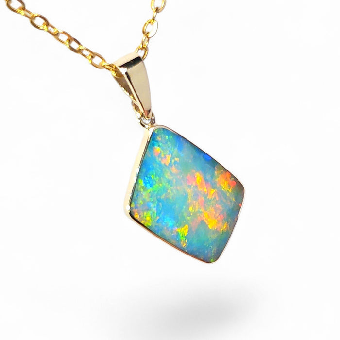Cascadia' Genuine Australian Opal Pendant 14k Gem Gift 1.6g P57