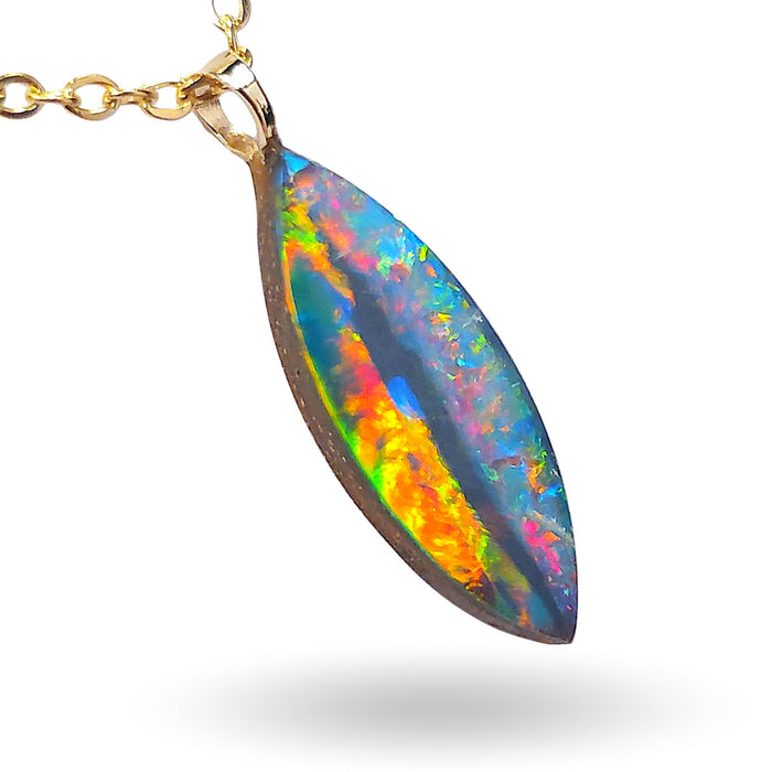 Annatar' Australian Opal Pendant 14k Gold Doublet Gift 4.7ct M70