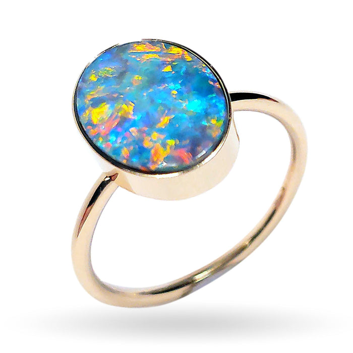 Azul Carmesi' Australian Opal Ring Gem Gift 2.5g 14k Free Re-Size US 7 M42