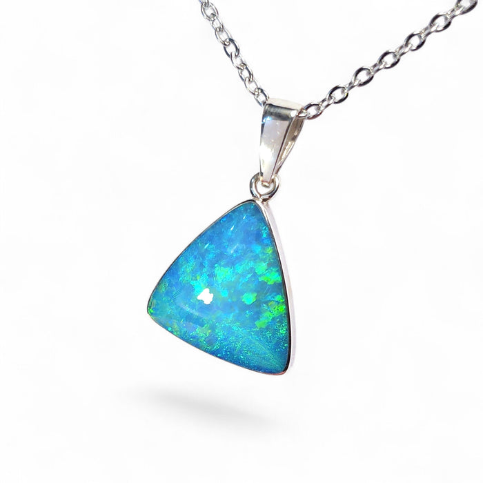 Verde Argento' Genuine Australian Opal Pendant Silver Gem Gift 1.4g P90
