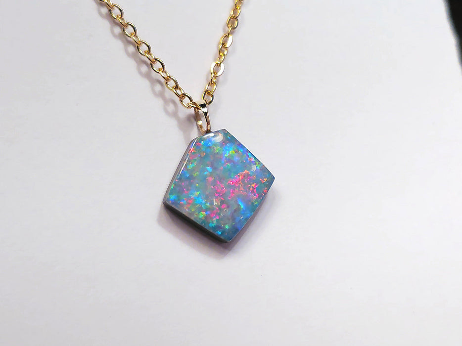 Tjintu' Rare Australian 14k Gold Opal Doublet Pendant Gift 3.9 carat P20