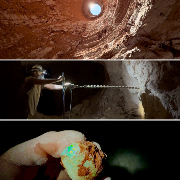 Alluvioni' Australian Opal & Diamond Pendant Rare Gem Gift 16ct O94