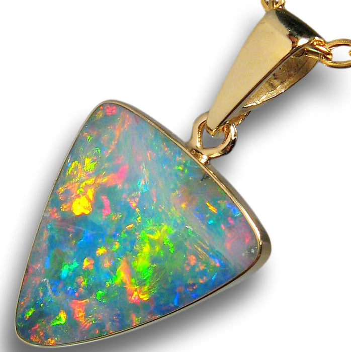 Fine Genuine Australian Olympic Opal Pendant Inlay Jewelry Gift 4.9ct I74