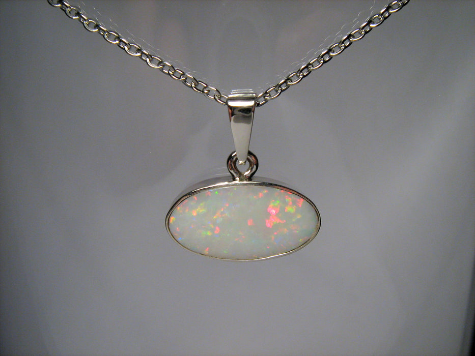 Natural Australian Solid Opal Pendant Sterling Silver Gift 6.25ct I08