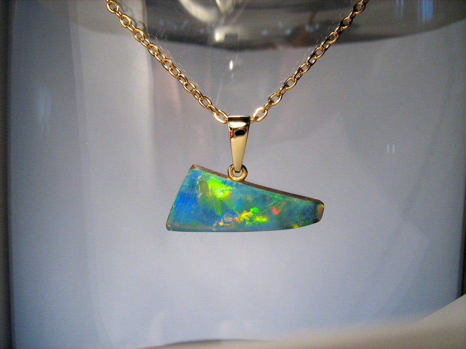 Bright Australian Crystal Opal Pendant 14k Gold Doublet Gift 6ct I64