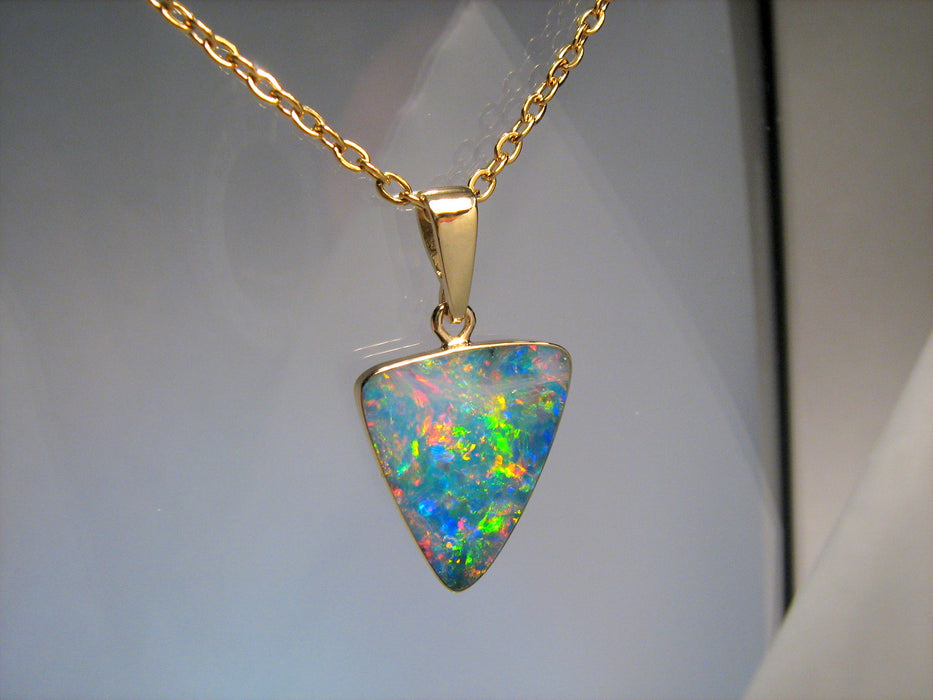 Fine Genuine Australian Olympic Opal Pendant Inlay Jewelry Gift 4.9ct I74