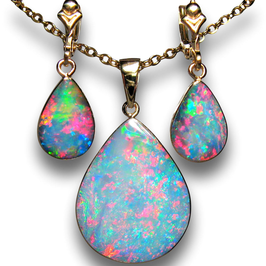 Genuine opal sale jewelry sets