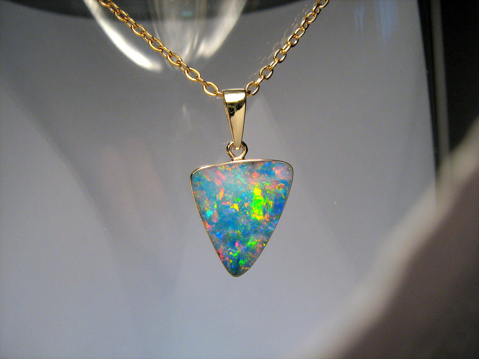 Fine Genuine Australian Olympic Opal Pendant Inlay Jewelry Gift 4.9ct I74