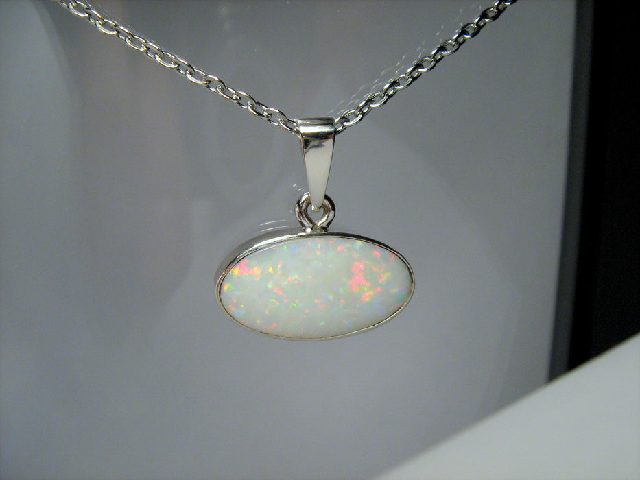 Natural Australian Solid Opal Pendant Sterling Silver Gift 6.25ct I08