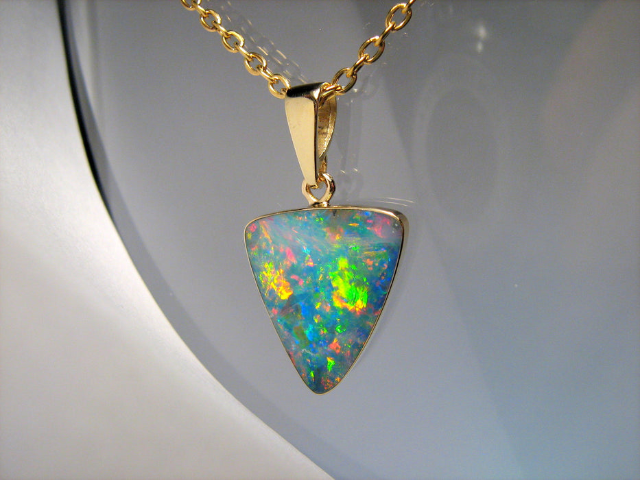 Fine Genuine Australian Olympic Opal Pendant Inlay Jewelry Gift 4.9ct I74